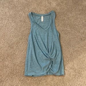 Green Knotted Front Tank Top